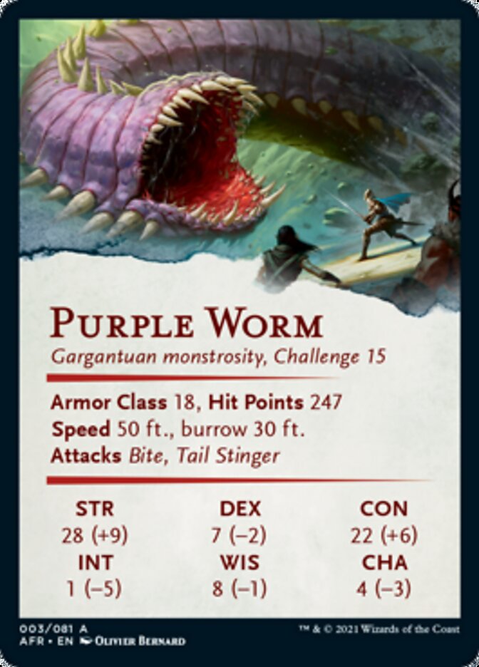 Purple Worm Art Card [Dungeons & Dragons: Adventures in the Forgotten Realms Art Series] | Yard's Games Ltd