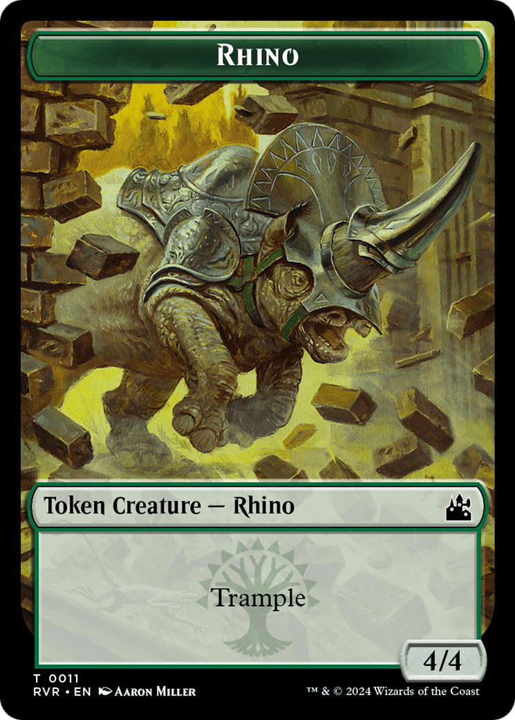 Rhino Token [Ravnica Remastered Tokens] | Yard's Games Ltd