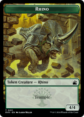 Elf Knight // Rhino Double-Sided Token [Ravnica Remastered Tokens] | Yard's Games Ltd