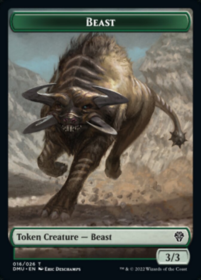 Kavu // Beast Double-Sided Token [Dominaria United Commander Tokens] | Yard's Games Ltd