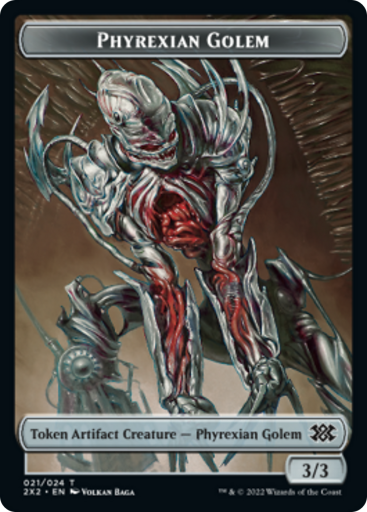 Saproling // Phyrexian Golem Double-Sided Token [Double Masters 2022 Tokens] | Yard's Games Ltd