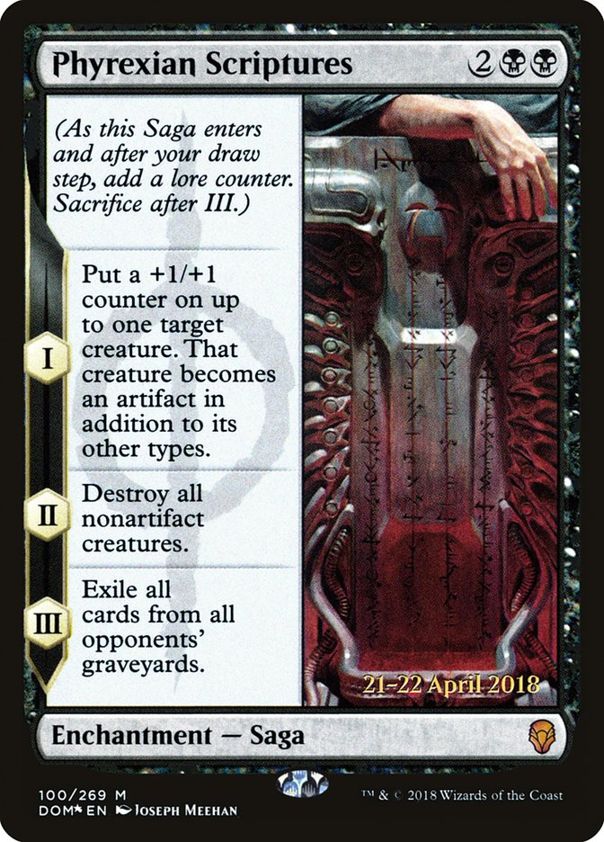 Phyrexian Scriptures [Dominaria Prerelease Promos] | Yard's Games Ltd