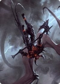 Burning-Rune Demon Art Card [Kaldheim Art Series] | Yard's Games Ltd