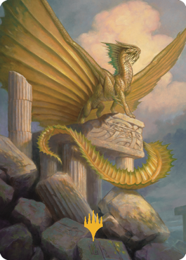 Ancient Gold Dragon Art Card (05) (Gold-Stamped Signature) [Commander Legends: Battle for Baldur's Gate Art Series] | Yard's Games Ltd