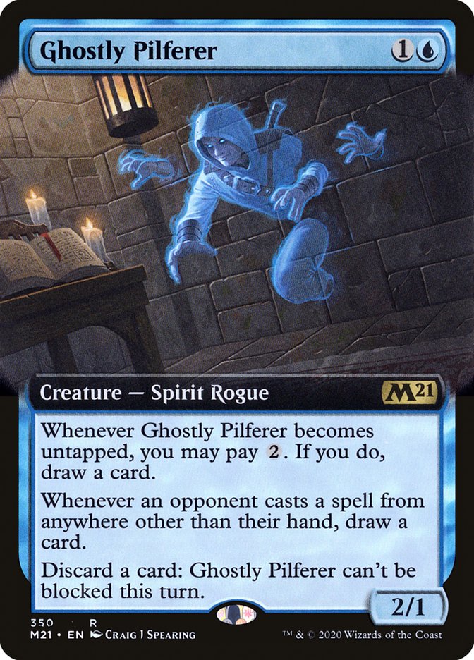 Ghostly Pilferer (Extended Art) [Core Set 2021] | Yard's Games Ltd