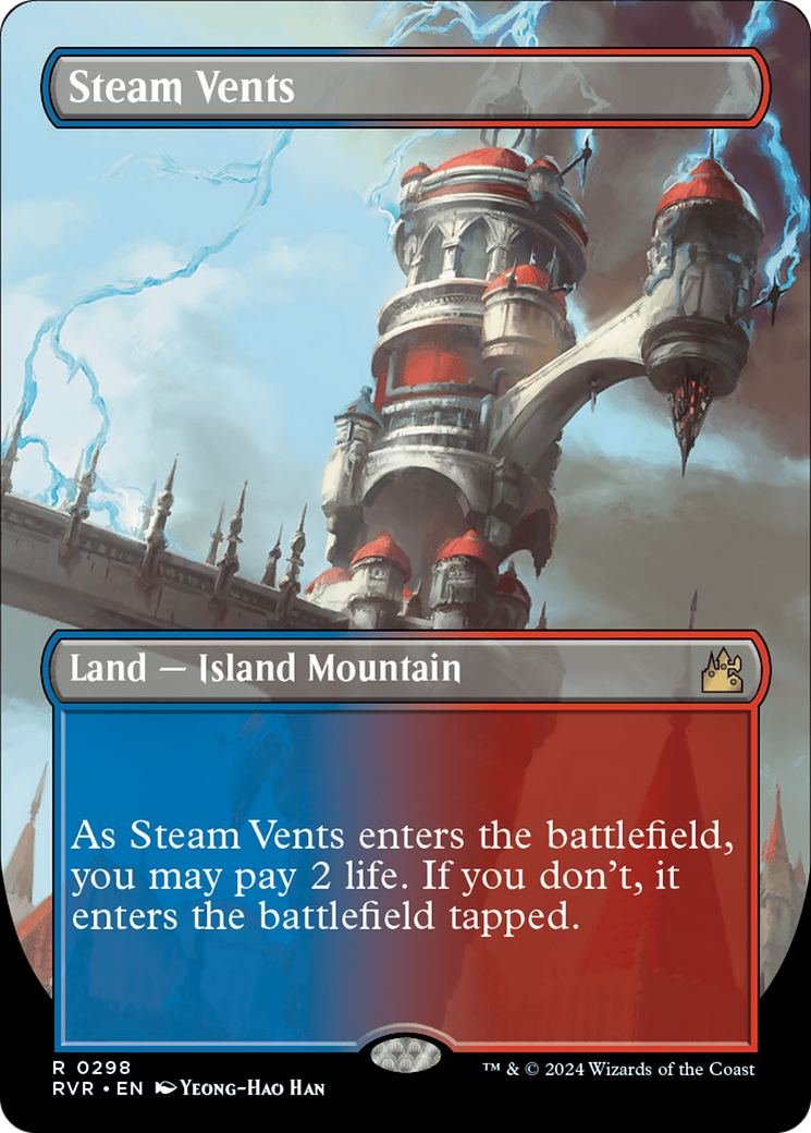 Steam Vents (Borderless) [Ravnica Remastered] | Yard's Games Ltd