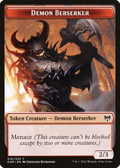 Dwarf Berserker // Demon Berserker Double-Sided Token [Kaldheim Tokens] | Yard's Games Ltd