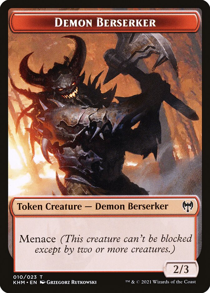 Treasure // Demon Berserker Double-Sided Token [Kaldheim Tokens] | Yard's Games Ltd