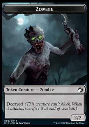 Zombie Token (005) [Innistrad: Midnight Hunt Tokens] | Yard's Games Ltd