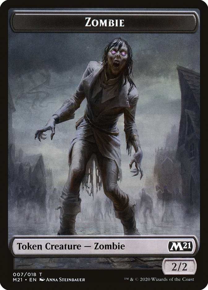 Knight // Zombie Double-Sided Token [Core Set 2021 Tokens] | Yard's Games Ltd