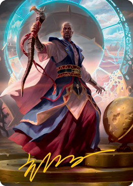 Teferi, Who Slows the Sunset Art Card (Gold-Stamped Signature) [Innistrad: Midnight Hunt Art Series] | Yard's Games Ltd