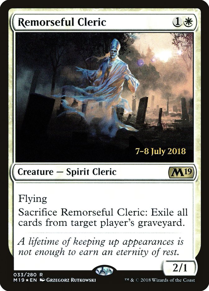 Remorseful Cleric [Core Set 2019 Prerelease Promos] | Yard's Games Ltd