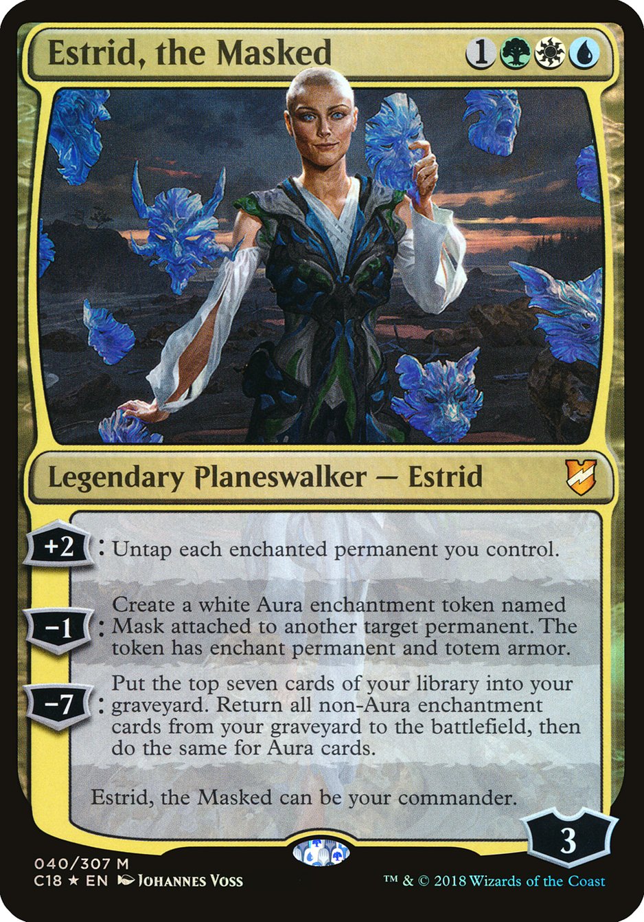 Estrid, the Masked (Oversized) [Commander 2018 Oversized] | Yard's Games Ltd