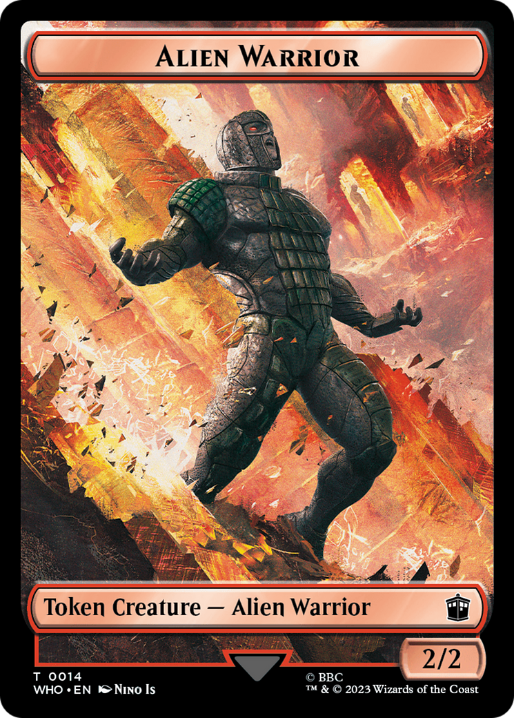 Soldier // Alien Warrior Double-Sided Token [Doctor Who Tokens] | Yard's Games Ltd