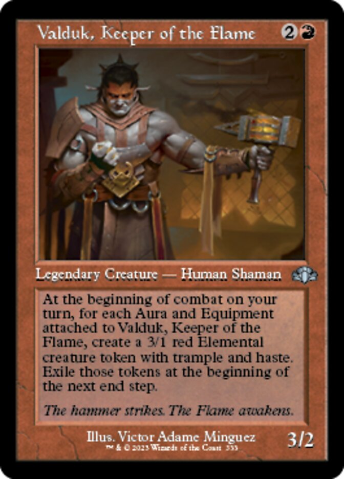 Valduk, Keeper of the Flame (Retro) [Dominaria Remastered] | Yard's Games Ltd