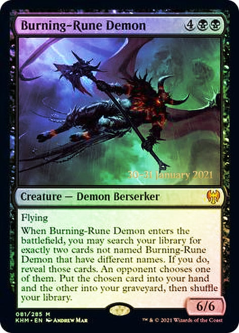 Burning-Rune Demon [Kaldheim Prerelease Promos] | Yard's Games Ltd