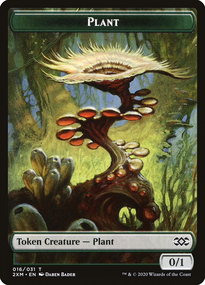 Elf Warrior // Plant Double-Sided Token [Double Masters Tokens] | Yard's Games Ltd