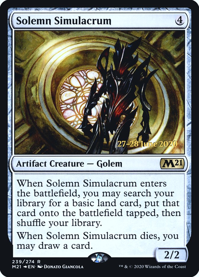 Solemn Simulacrum [Core Set 2021 Prerelease Promos] | Yard's Games Ltd