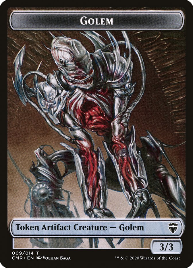 Dragon // Golem Double-Sided Token [Commander Legends Tokens] | Yard's Games Ltd