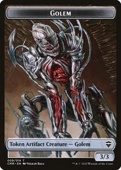 Golem // The Monarch Double-Sided Token [Commander Legends Tokens] | Yard's Games Ltd