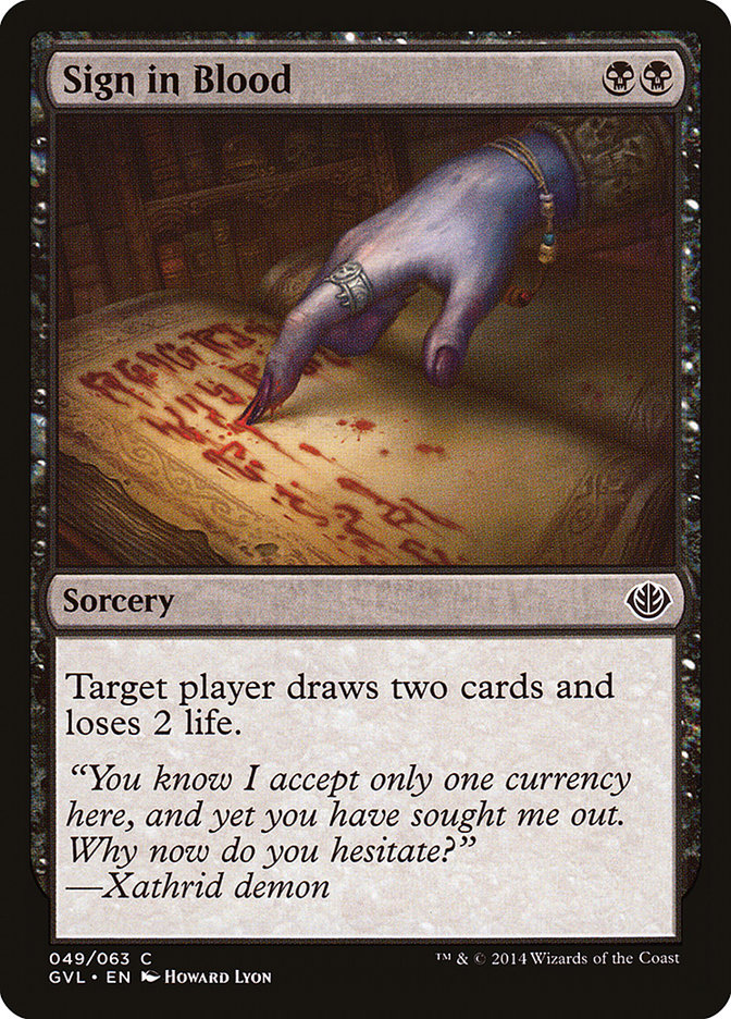 Sign in Blood (Garruk vs. Liliana) [Duel Decks Anthology] | Yard's Games Ltd