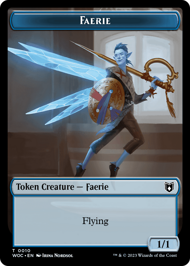 Faerie // Human Double-Sided Token [Wilds of Eldraine Commander Tokens] | Yard's Games Ltd