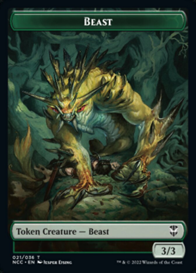 Plant // Beast Double-Sided Token [Streets of New Capenna Commander Tokens] | Yard's Games Ltd