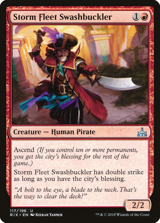 Storm Fleet Swashbuckler [Rivals of Ixalan] | Yard's Games Ltd