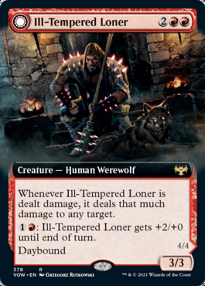 Ill-Tempered Loner // Howlpack Avenger (Extended Art) [Innistrad: Crimson Vow] | Yard's Games Ltd