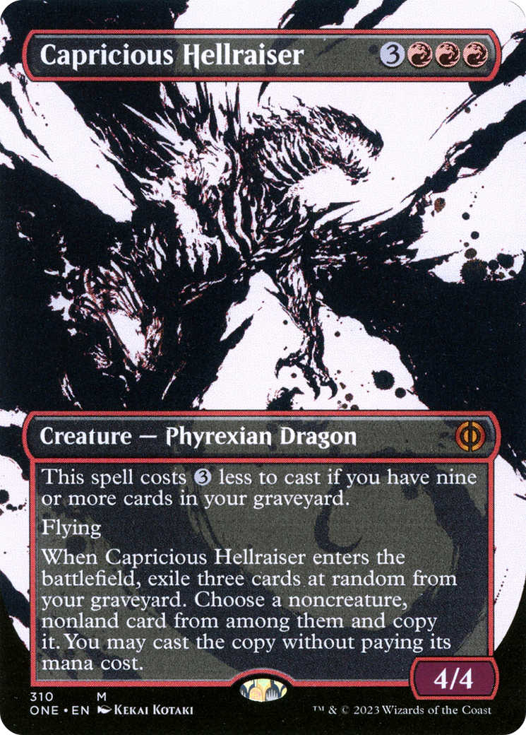 Capricious Hellraiser (Borderless Ichor) [Phyrexia: All Will Be One] | Yard's Games Ltd