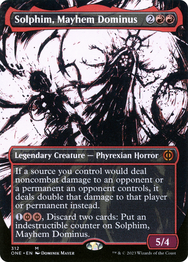 Solphim, Mayhem Dominus (Borderless Ichor) [Phyrexia: All Will Be One] | Yard's Games Ltd