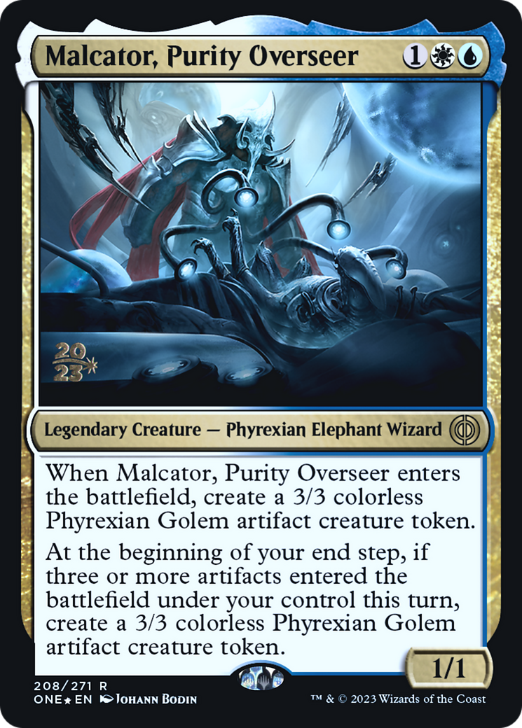 Malcator, Purity Overseer [Phyrexia: All Will Be One Prerelease Promos] | Yard's Games Ltd