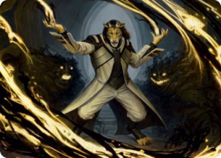 Leonin Lightscribe Art Card [Strixhaven: School of Mages Art Series] | Yard's Games Ltd