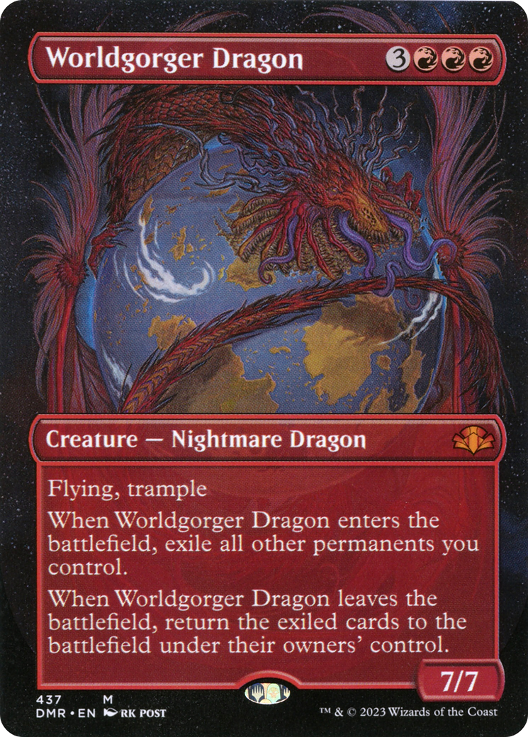 Worldgorger Dragon (Borderless Alternate Art) [Dominaria Remastered] | Yard's Games Ltd