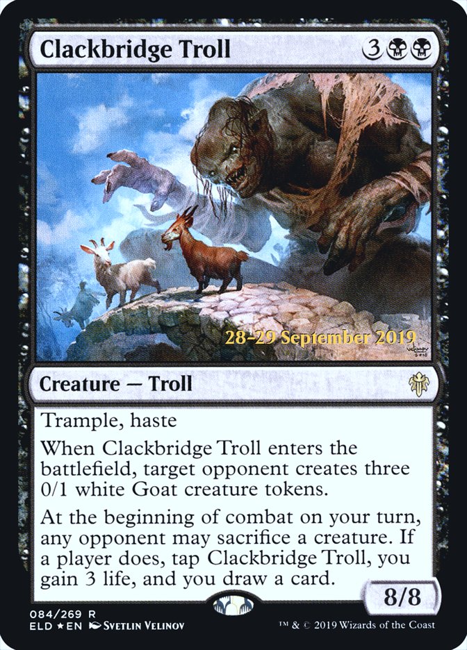 Clackbridge Troll [Throne of Eldraine Prerelease Promos] | Yard's Games Ltd