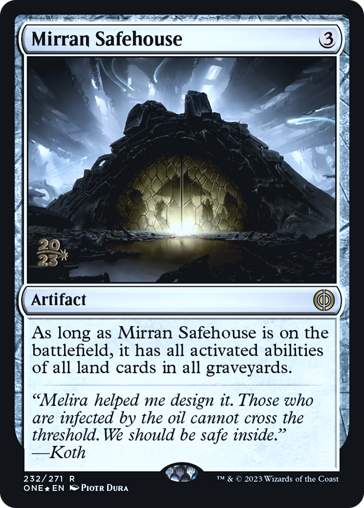 Mirran Safehouse [Phyrexia: All Will Be One Prerelease Promos] | Yard's Games Ltd