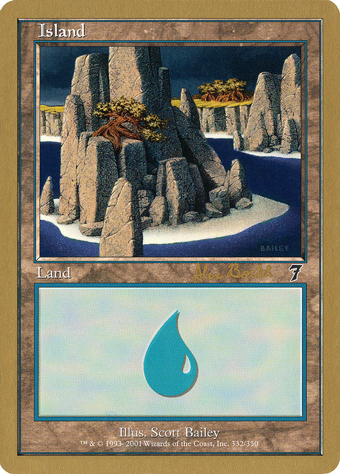 Island (ab332) (Alex Borteh) [World Championship Decks 2001] | Yard's Games Ltd