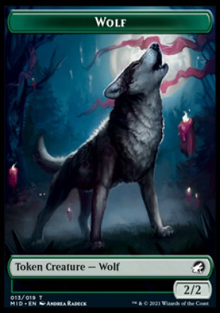 Wolf Token [Innistrad: Midnight Hunt Tokens] | Yard's Games Ltd