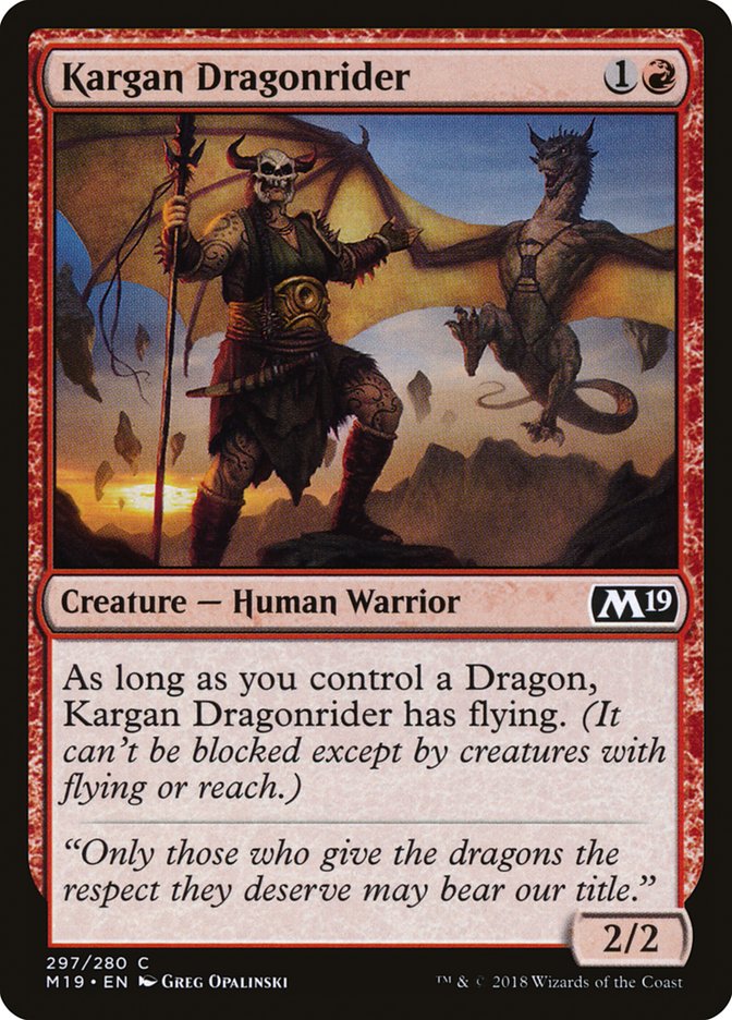 Kargan Dragonrider [Core Set 2019] | Yard's Games Ltd