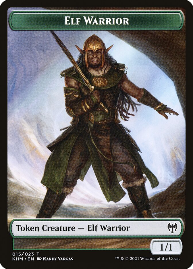 Elemental // Elf Warrior Double-Sided Token [Kaldheim Commander Tokens] | Yard's Games Ltd