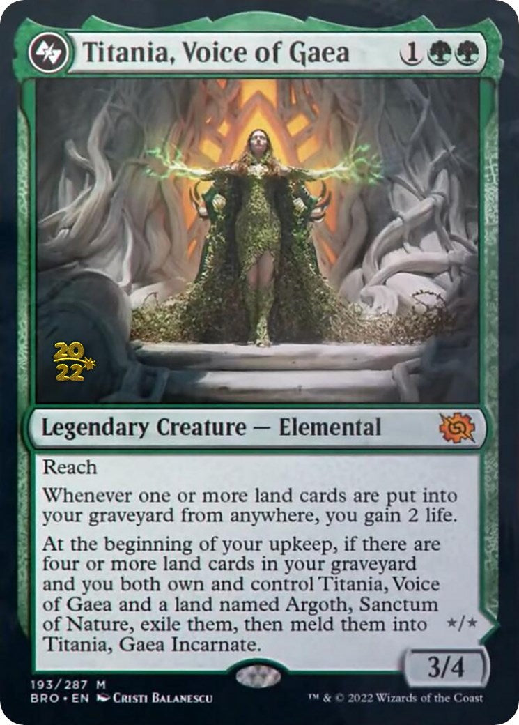 Titania, Voice of Gaea [The Brothers' War Prerelease Promos] | Yard's Games Ltd