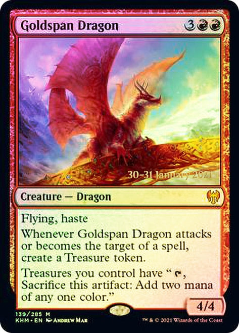 Goldspan Dragon [Kaldheim Prerelease Promos] | Yard's Games Ltd