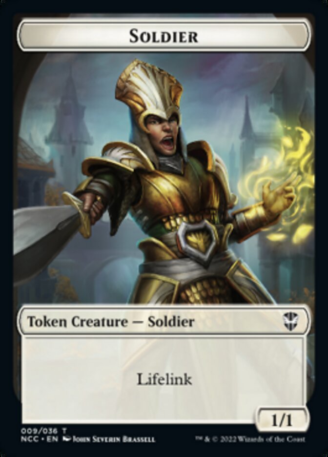 Soldier (09) // Cat Beast Double-Sided Token [Streets of New Capenna Commander Tokens] | Yard's Games Ltd