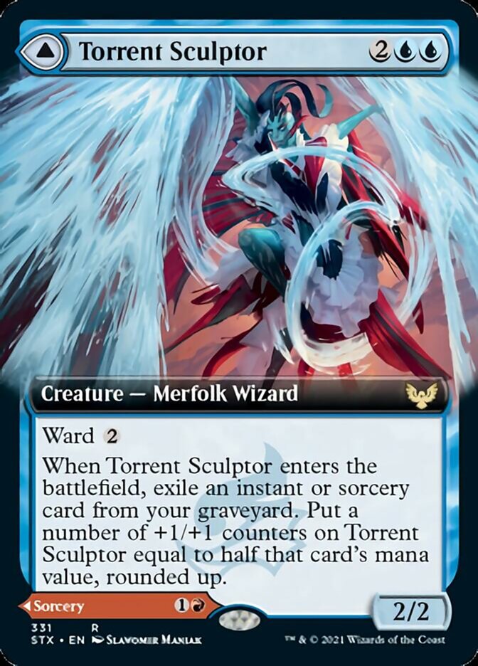 Torrent Sculptor // Flamethrower Sonata (Extended Art) [Strixhaven: School of Mages] | Yard's Games Ltd