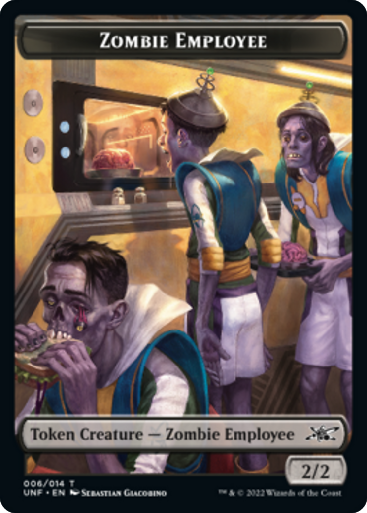 Zombie Employee // Treasure (013) Double-Sided Token [Unfinity Tokens] | Yard's Games Ltd