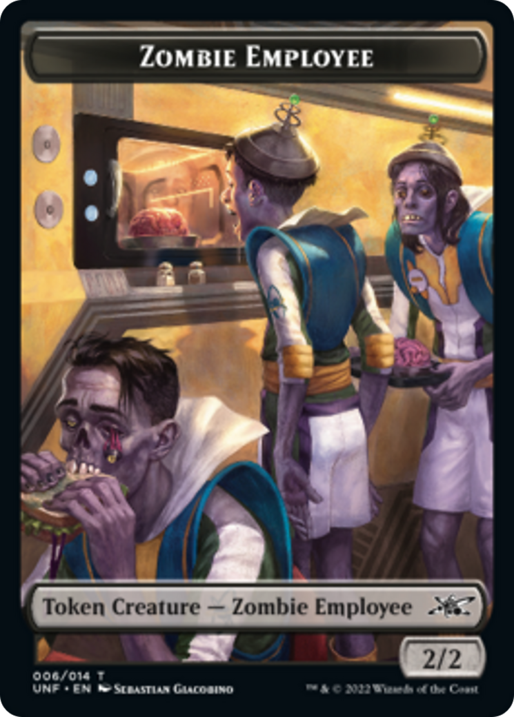 Zombie Employee // Storm Crow Double-Sided Token [Unfinity Tokens] | Yard's Games Ltd