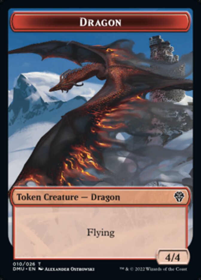 Bird (002) // Dragon Double-Sided Token [Dominaria United Tokens] | Yard's Games Ltd