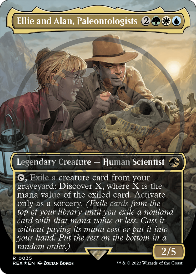 Ellie and Alan, Paleontologists Emblem (Borderless) [Jurassic World Collection Tokens] | Yard's Games Ltd