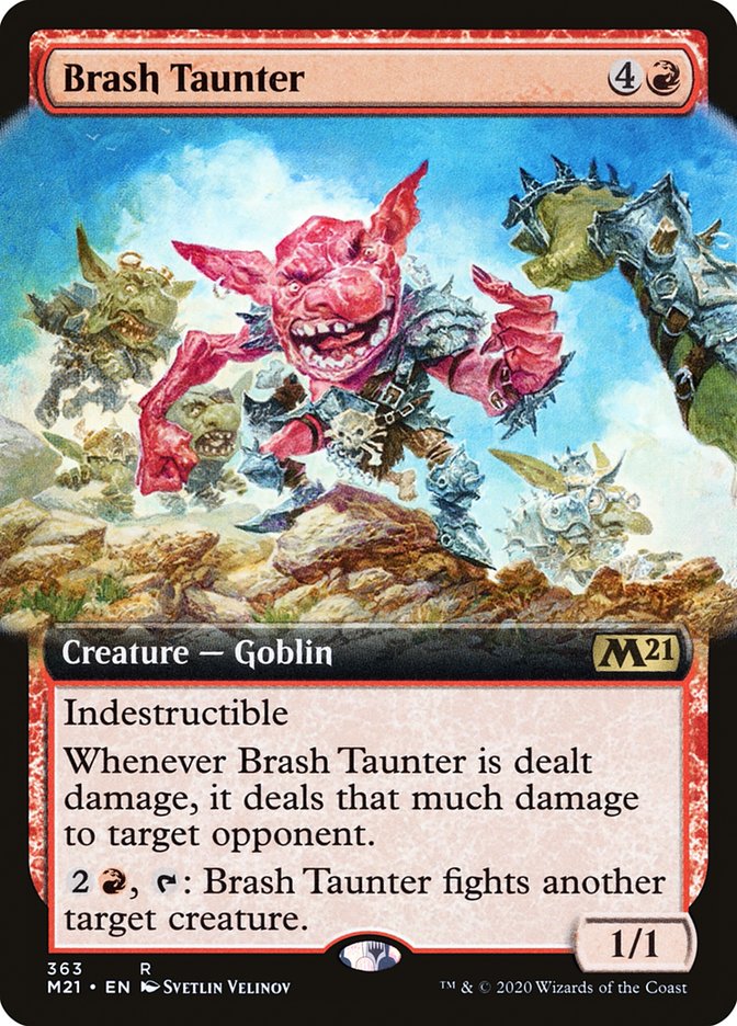 Brash Taunter (Extended Art) [Core Set 2021] | Yard's Games Ltd