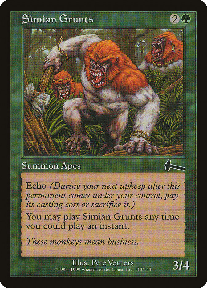 Simian Grunts [Urza's Legacy] | Yard's Games Ltd